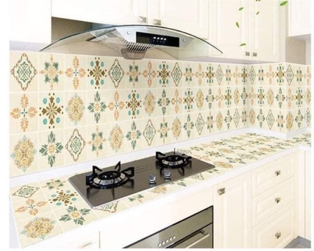 Giấy dán tường nhà bếp hình hoa văn 60cm x 3m