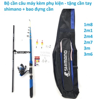 Bộ cần câu máy Shimano kèm phụ kiện , tặng cần tay shimano 2m7 , Bao đựng cần - Top1VN vip 679jasdja