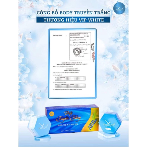 Kem Body Xanh Hàn Quốc Vip White Truyền Trắng Thượng Hạng