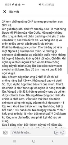 Kem chống nắng CNP