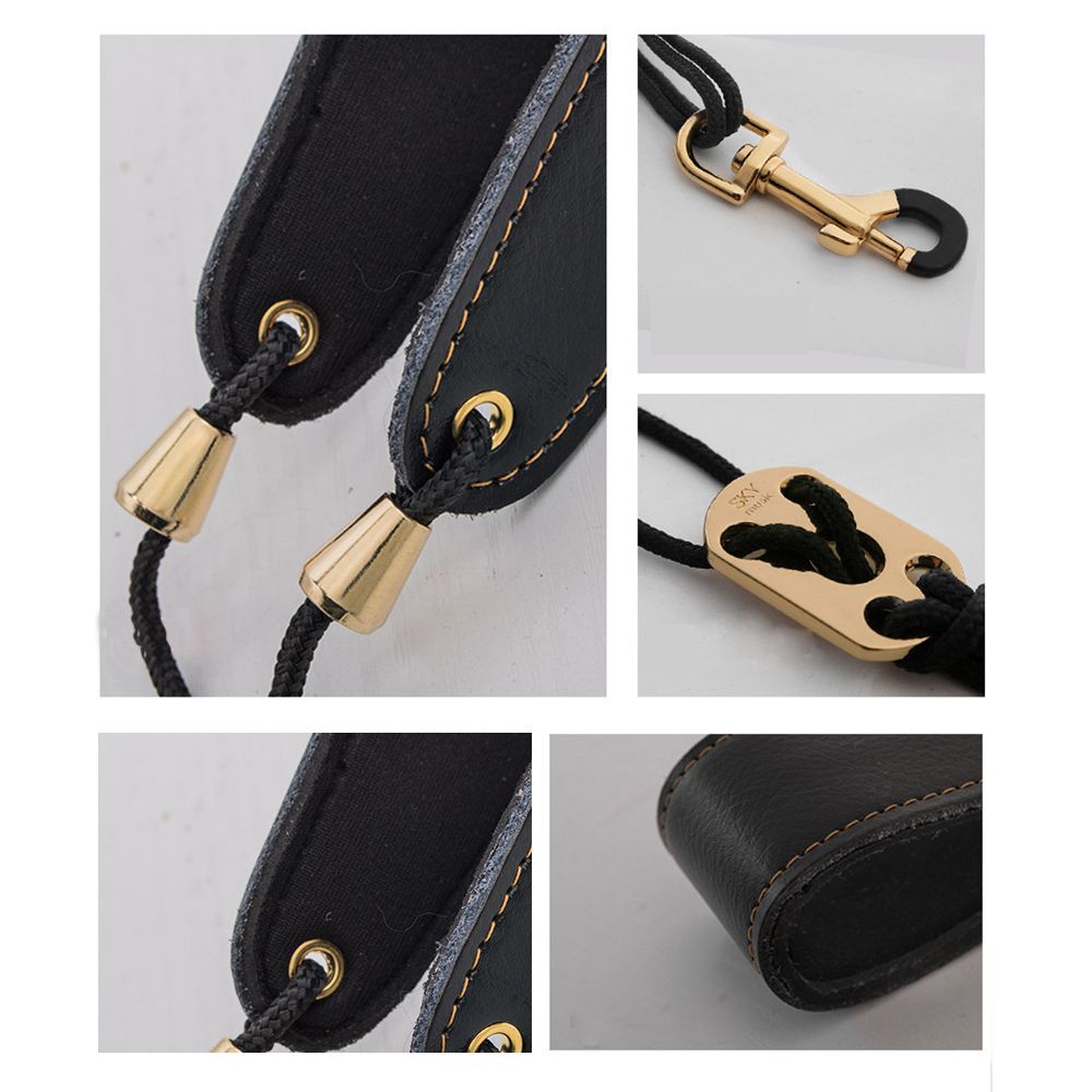 Dây đeo cổ da mềm mại phối móc khóa kim loại cho kèn Saxophone