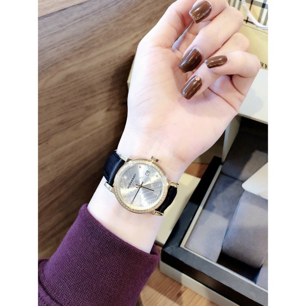 Đồng hồ nữ Burberry viền đính đá, thẻ bảo hành 12 tháng - Dongho.burberry