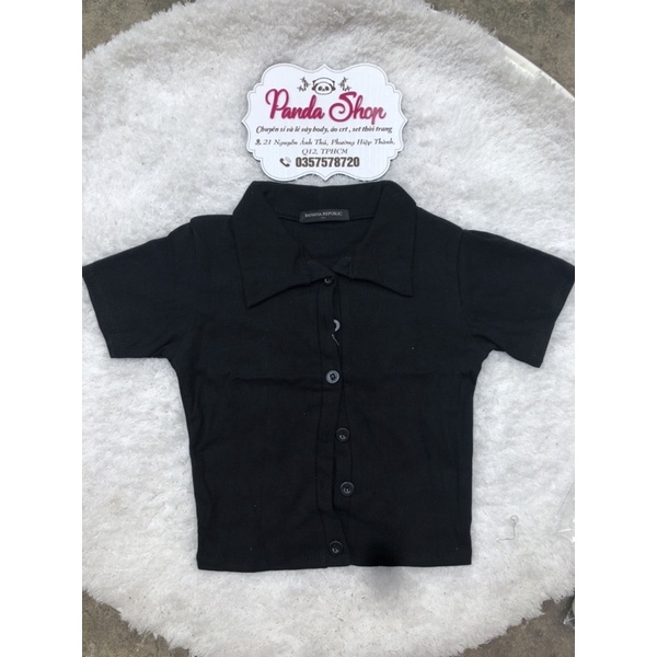 Áo croptop cổ bẻ 6 nút TB a00 dáng dài kèm 4 màu cực xịn