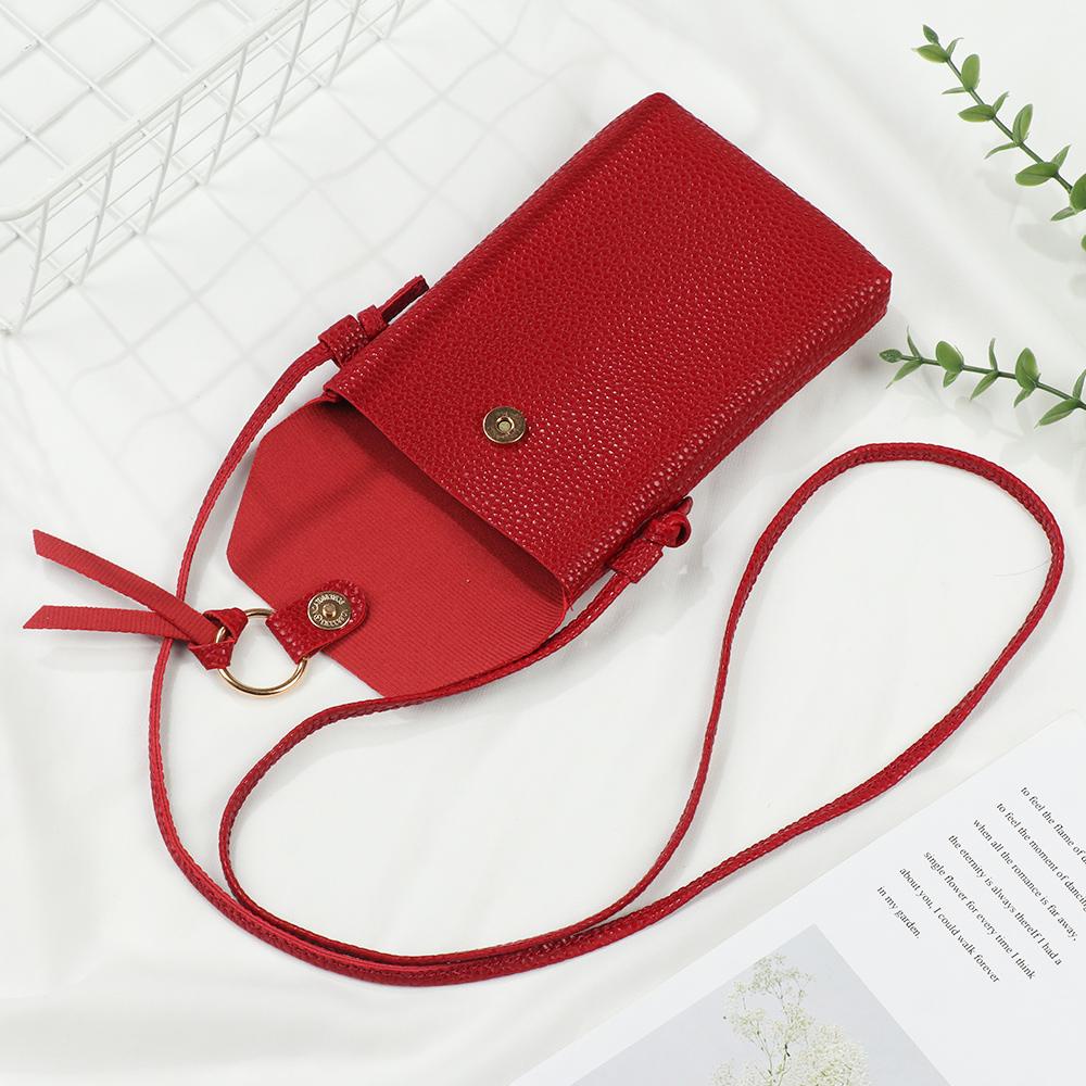 MIHAN1 Túi Đeo Vai Mini Bằng Da PU Màu Trơn Thời Trang Sang Trọng Cho Nữ Ốp