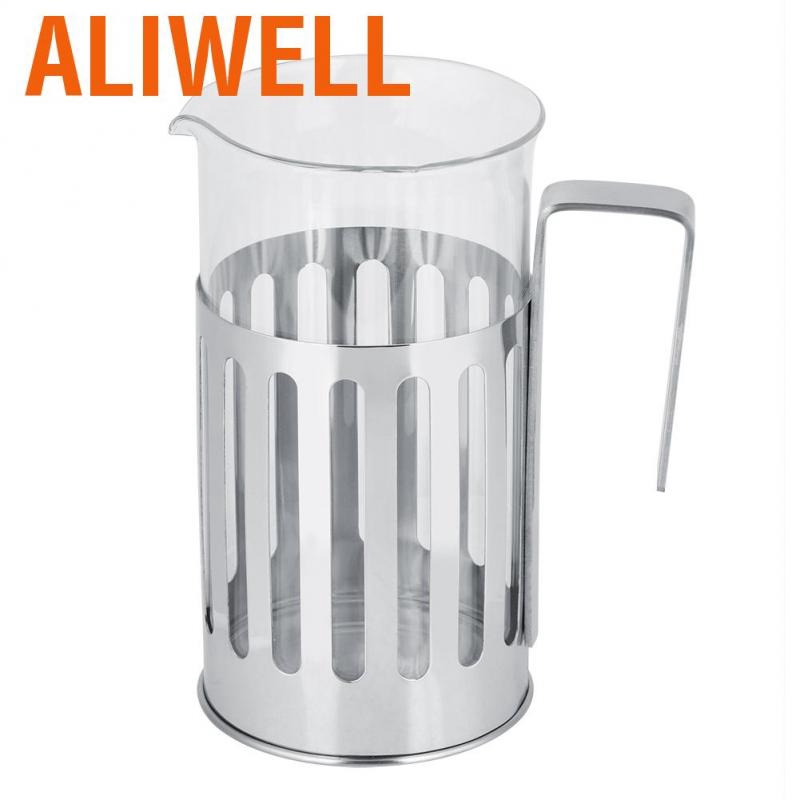 Aliwell Coffee Pots Stainless Steel High-temperature Resistant Glass Maker French Press Filter Pot Househo