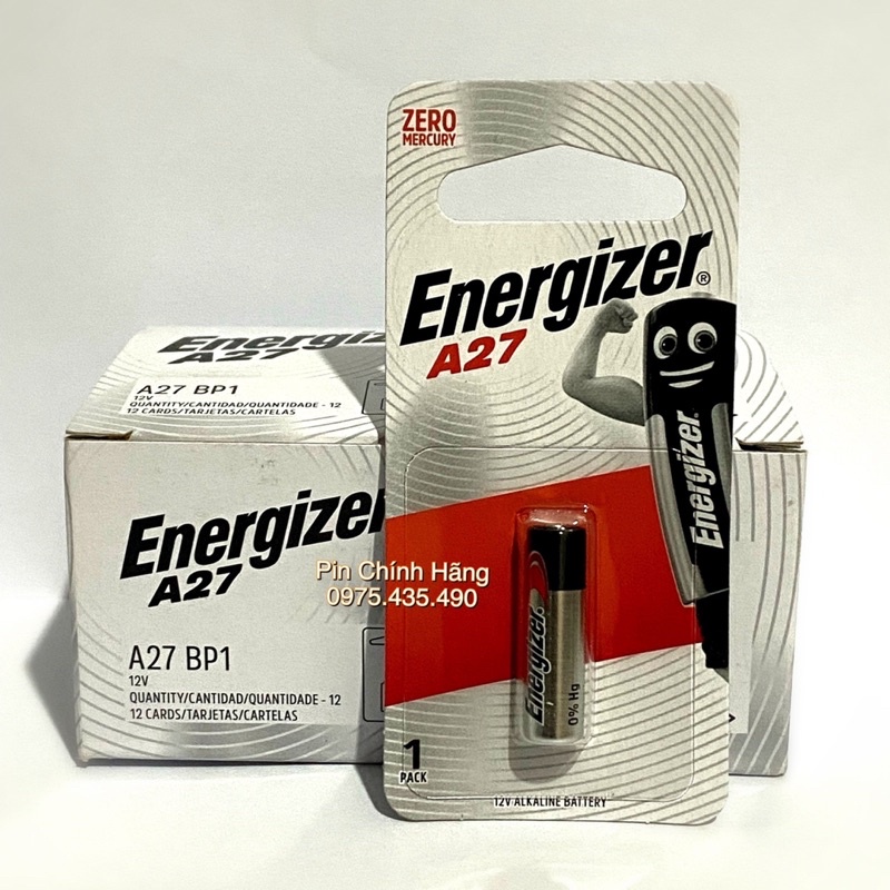 Pin A27 Energizer 12V Dùng Cho Điều Khiển Cửa Cuốn, Remote.. Hàng Chính Hãng Vỉ 1 Viên