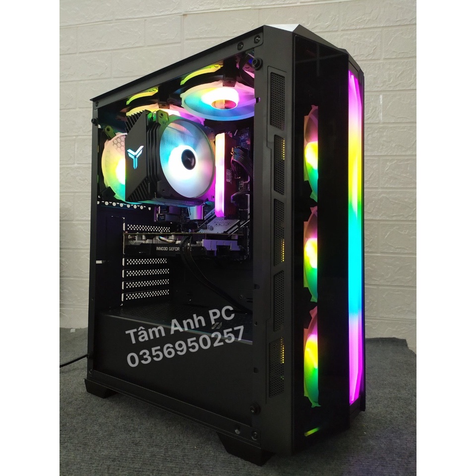 Vỏ Case máy tính XIGMATEK TRIPLE X (EN44245) mặt kính cường lực (No Fan) - PREMIUM ATX, RGB STRIP sẵn dải led mặt trước