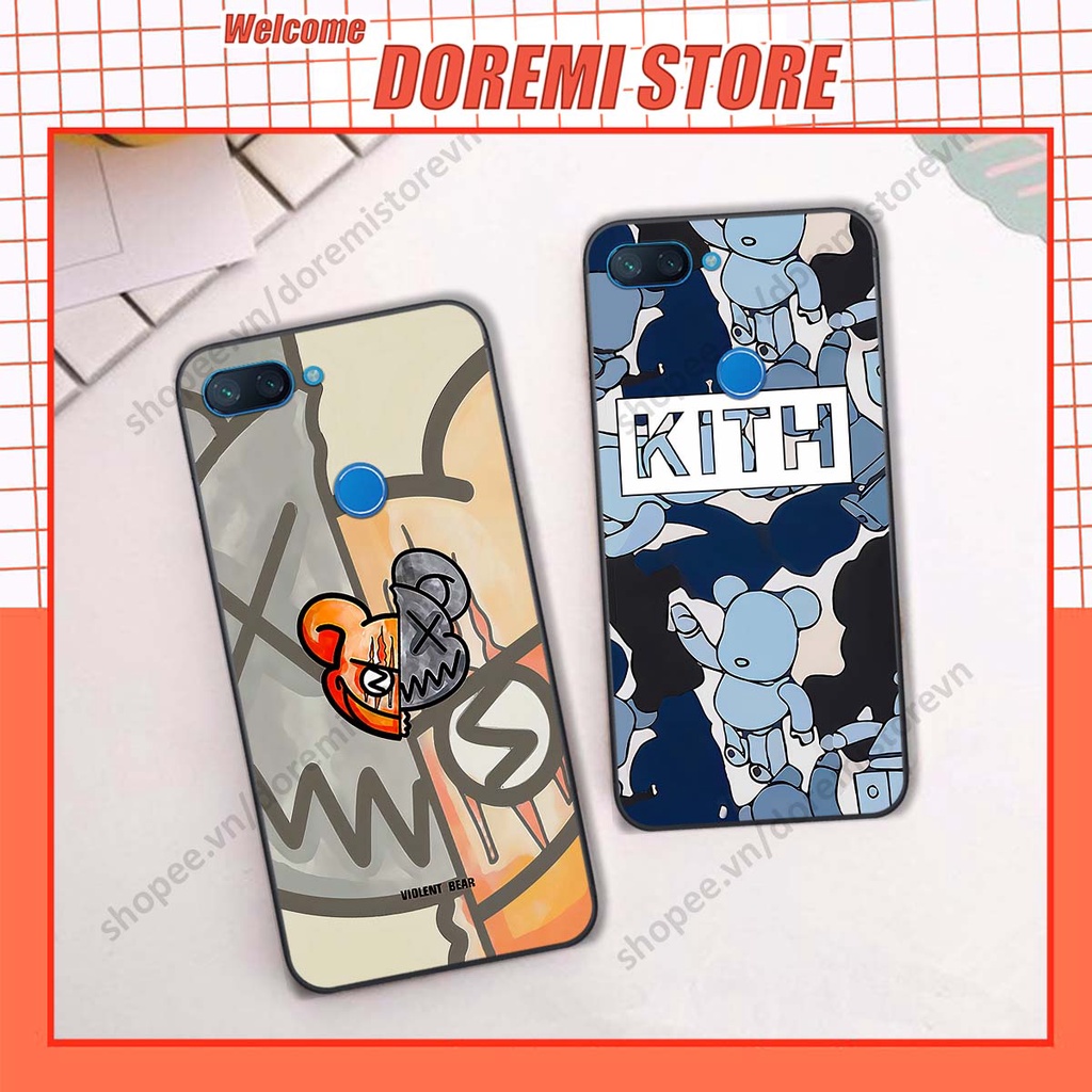 Ốp lưng Xiaomi Mi 8 SE / Mi 8 Lite hình kaws, kith, bear brick nổi 3D phong cách độc đáo