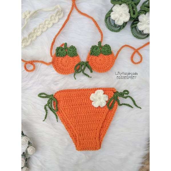 Bikini quả cam xinh xắn cho bé đi biển ngày hè - Áo tắm cho bé