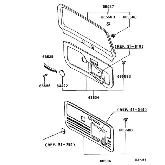 Tay cầm trong xe cửa sau  Pajero V31 V32 V33 V43 V45 V46 MB769291