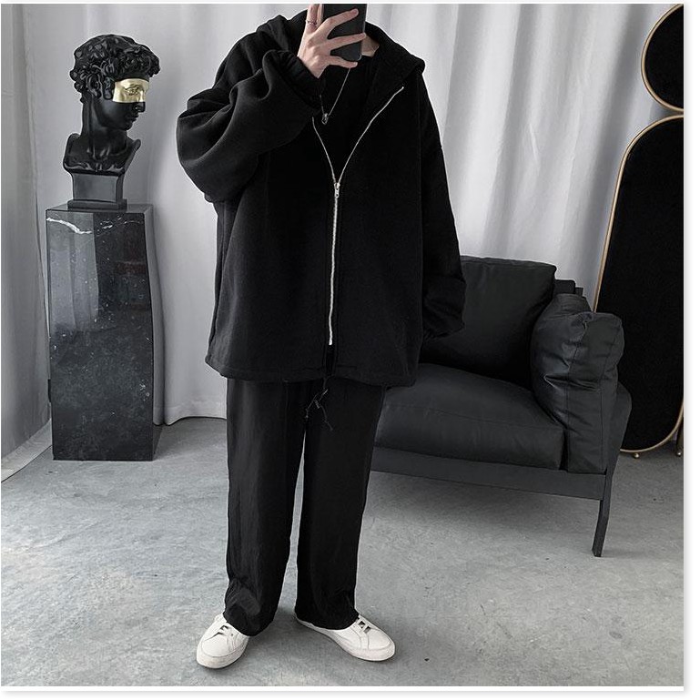 Áo khoác nam dây kéo chất nỉ from rộng đẹp