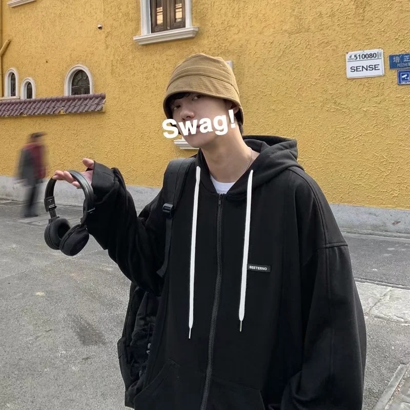 Áo khoác kiểu cardigan có mũ dáng rộng thời trang dành cho cặp đôi | BigBuy360 - bigbuy360.vn