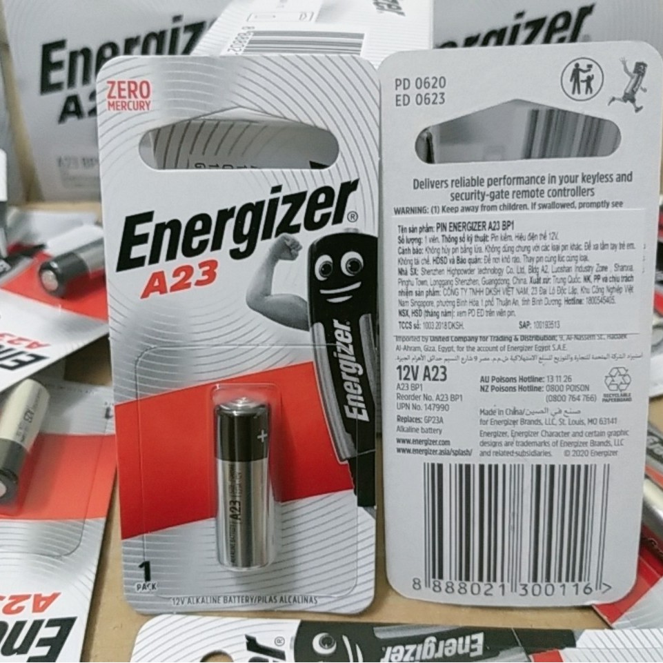 Pin A23, A27 Energizer 12V Alkaline (1 viên/ vỉ) pin cửa cuốn