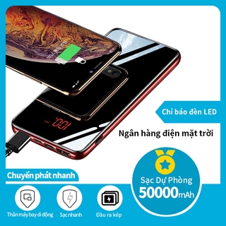 Sạc Dự Phòng 50000mAh Có Hiển Thị % Pin - 2 Cổng Sạc Tiện Lợi Pin Sạc Dự Phòng Tráng Gương