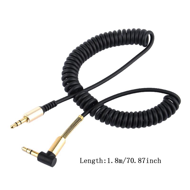 Cáp Aux Lò Xo Mạ Vàng 90 Độ Kèm Mic 3.5mm