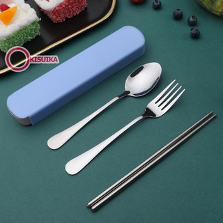 [Chọn mẫu] Bộ muỗng đũa nĩa INOX 304 DÀY CHUẨN dùng cá nhân cơm trưa văn phòng, đi du lịch, công tác, picnic dã ngoại