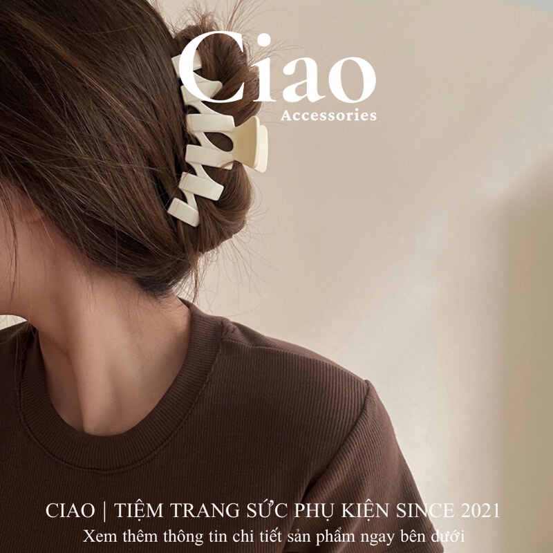[HOẢ TỐC 1H] Kẹp nhựa acrylic nhám càng cua hoạ tiết mới lạ màu retro mã 25 Ciao accessories