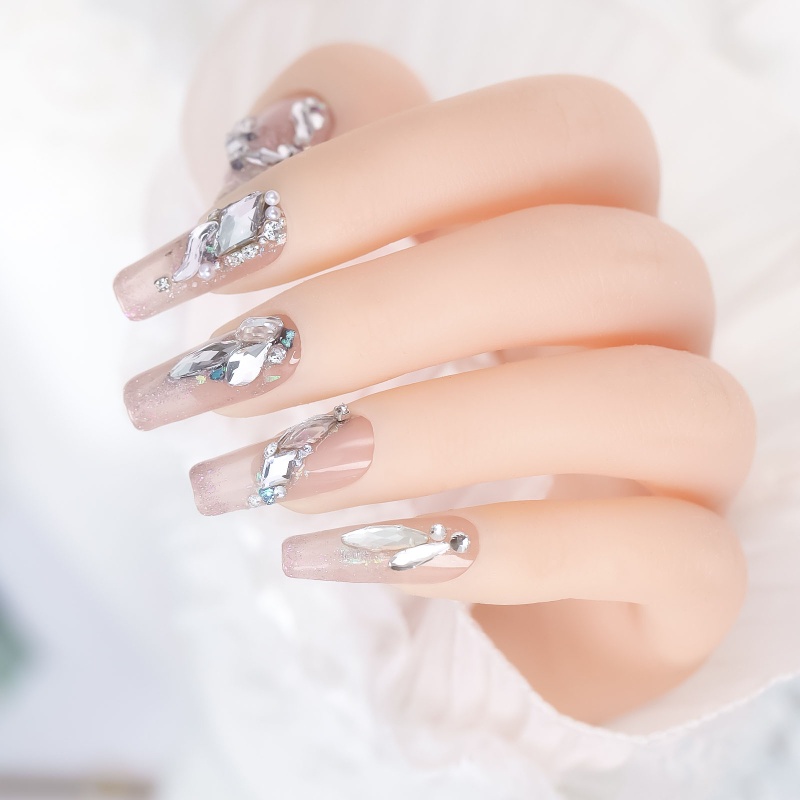 Set 5500 Viên Đá Pha Lê Tròn Mặt Lưng Phẳng Kèm Nhíp