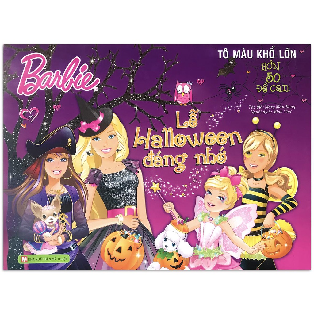 Sách - Tô Màu Khổ Lớn Với Hơn 50 Đề Can - Barbie Lễ Halloween Đáng Nhớ