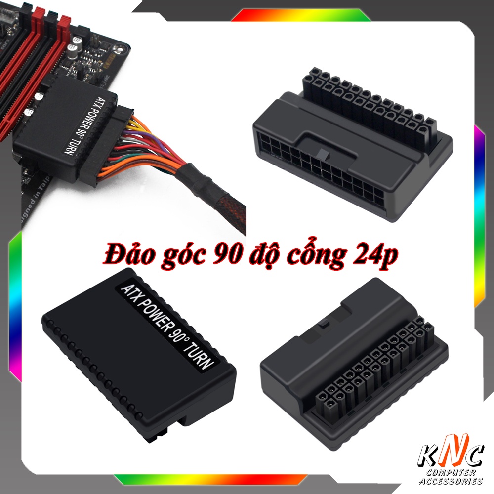 Phụ Kiện Cầu Đảo Góc 90 Độ Cổng 24pin Mainboard Giúp Gọn Dây Chống Cong - Hàng Fullbox
