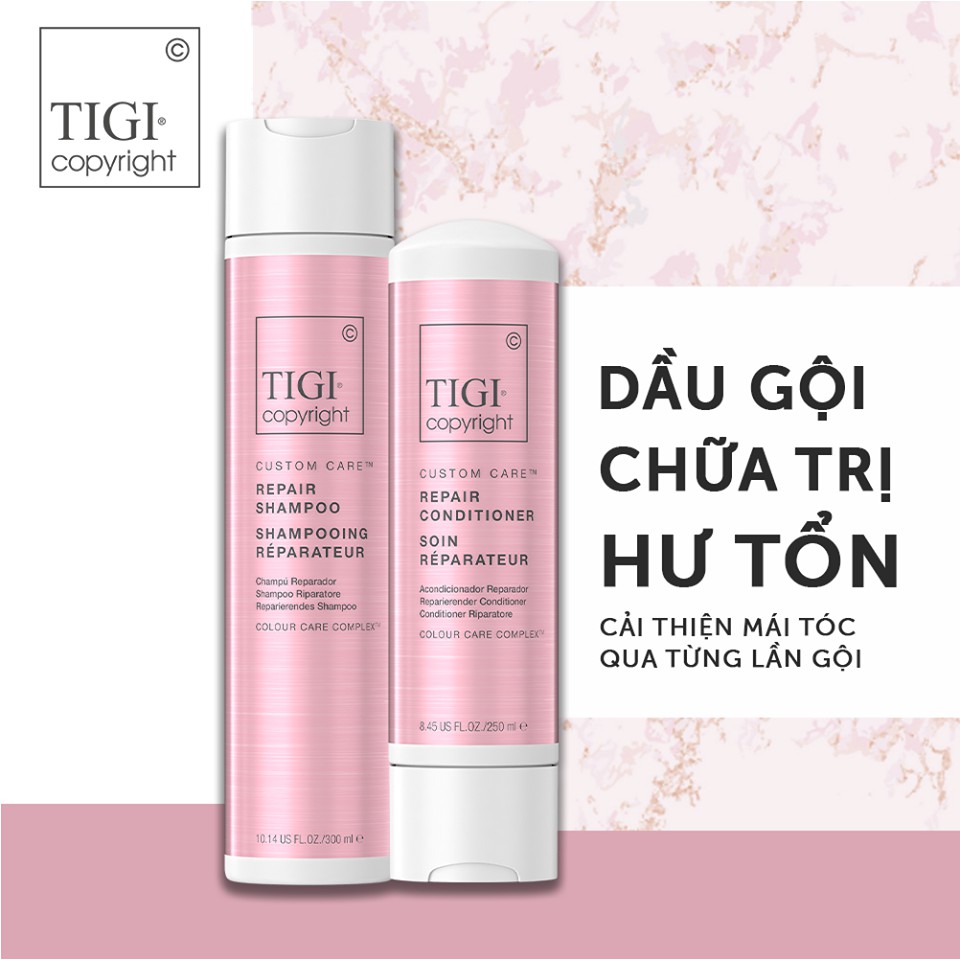 Dầu gội và xả tigi copyright repair phục hồi hư tổn 300ml- 250ML