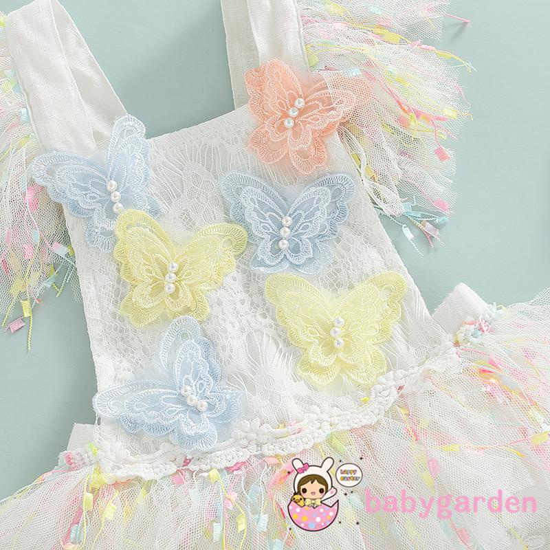 Bộ Áo Liền Quần Không Tay Phối Ren Nhiều Màu Dành Cho Bé Gái 0-24 Tháng Tuổi