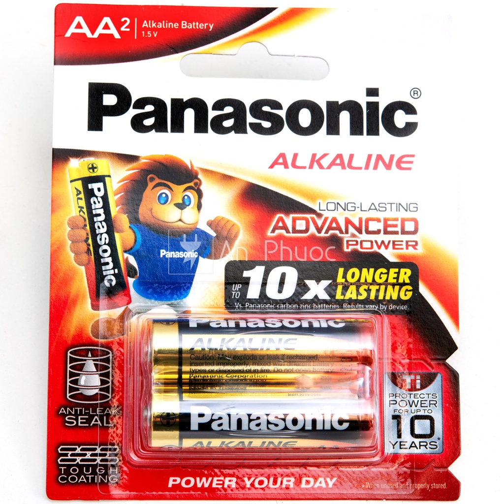 Pin tiểu AA Panasonic Alkaline LR6 (size lớn, vỉ 2 viên)