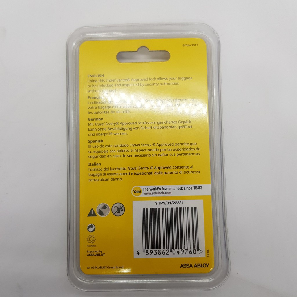[CÓ TSA]Khoá valy du lịch sử dụng mã số Yale YTP5, nhỏ gọn, bền bỉ, chịu được va đập cực kì tốt, bảo hành chính hãng 12