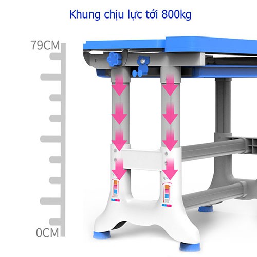 Bộ Bàn Ghế Học Sinh Thông Minh Newlife Kích thước 80x50cm Chống Gù - Tặng Đèn Học