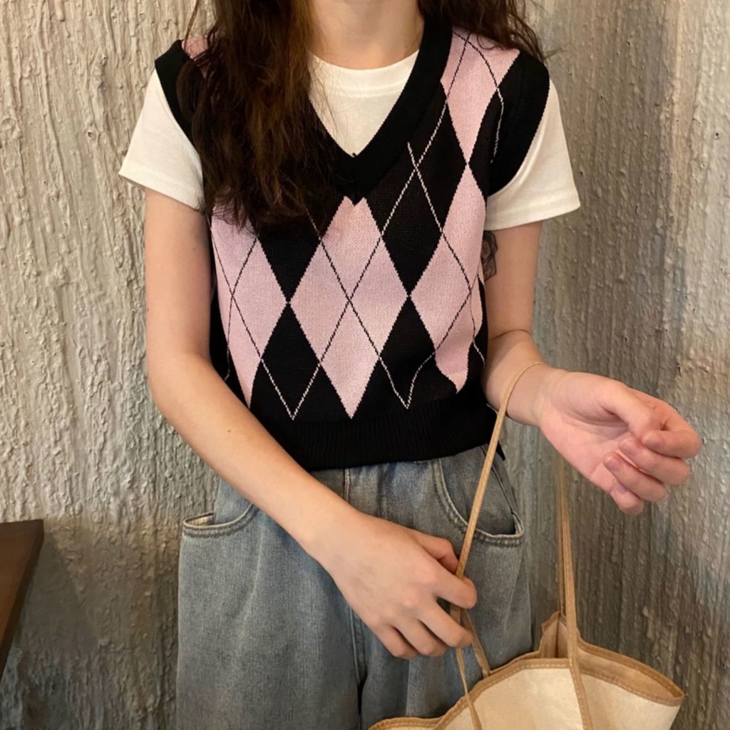 Áo khoác len không tay dáng rộng thiết kế mới thời trang dành cho nữ