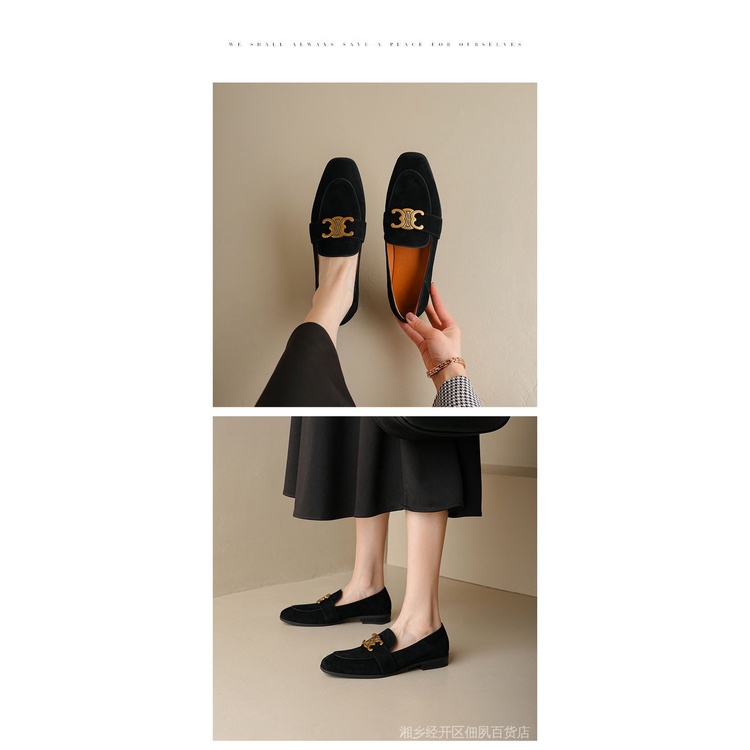 Ins Original!Giày Búp Bê Mũi Vuông Phong Cách Mới F4SO