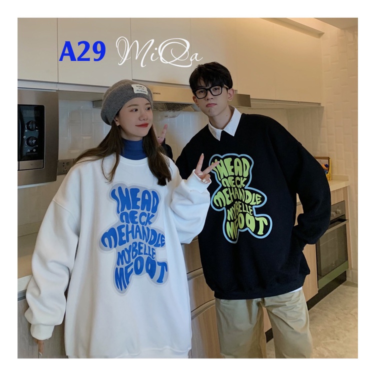 Áo Nỉ Bông Thời Trang UNISEX Hoạ Tiết Gấu Cute 🐻 / SWEATER FREESIZE 💜 MiQa 💜 #04 | BigBuy360 - bigbuy360.vn