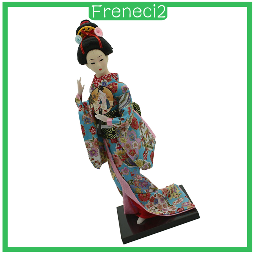 Búp Bê Geisha Mặc Kimono In Hoa Nghệ Thuật Freneci2 12 Inch Phong Cách Nhật Bản