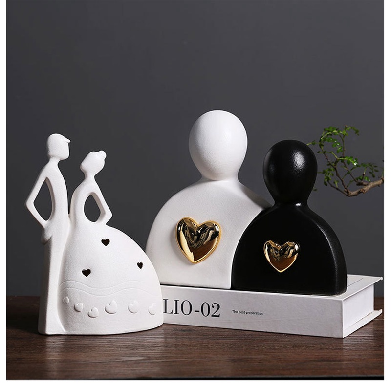 Lọ Hoa Bằng Gốm Hình Cặp Đôi Đơn Giản Hiện Đại Trang Trí Nhà Cửa