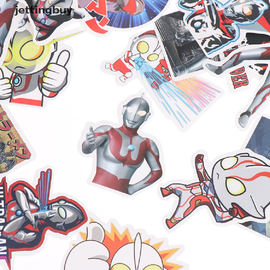 Set 50 sticker JETTING Ultraman Hits the Monster dán ván trượt guitar laptop