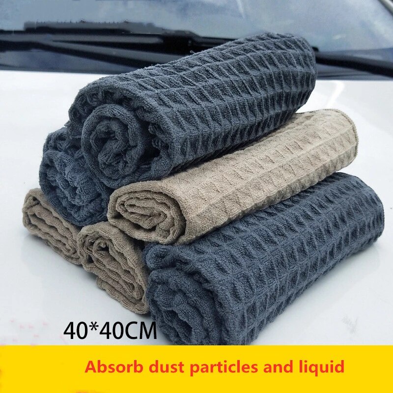 Khăn Lau Xe Ô Tô Waffle Caro Chuyên Dụng Vải Microfiber Thấm Hút Nước Tốt