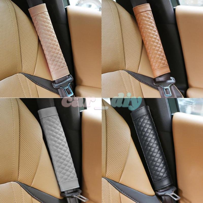 Bộ 2 Đệm Da Bọc Dây Đai An Toàn Thoáng Khí Thoải Mái Cho Xe Hơi