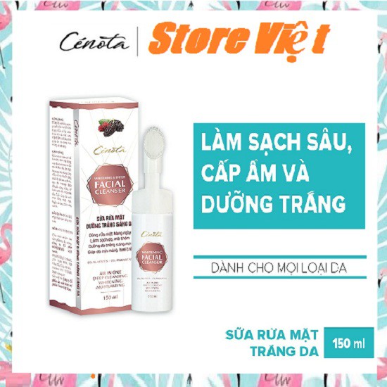 Sữa rửa mặt trắng da Cénota Whitening Facial Cleanser 150ml - Store Việt