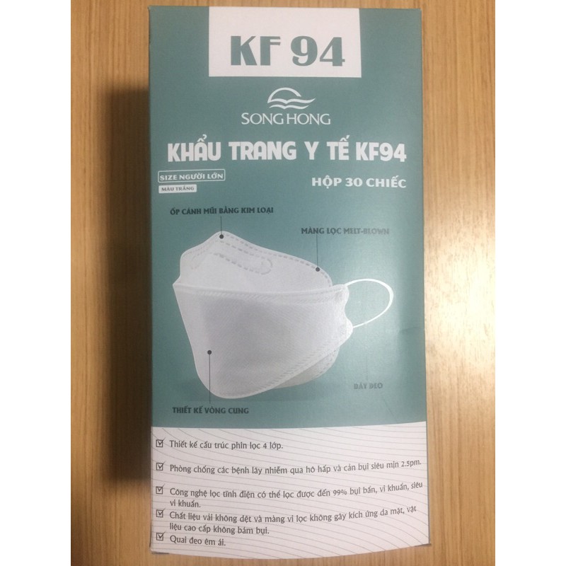 Khẩu trang KF94 Sông Hồng (Hộp 30 chiếc - có giấy phép FDA Mỹ) | BigBuy360 - bigbuy360.vn