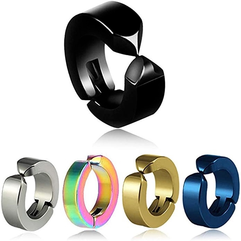 1 Đôi Bông Tai Tròn Từ Tính Không Xỏ Lỗ 6-12mm