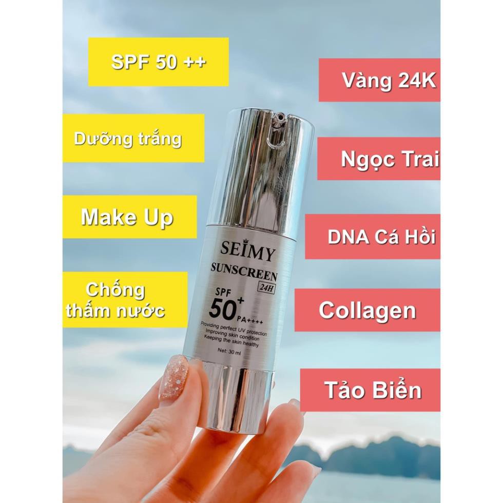 Mỹ phẩm siêu lành tính [CHÍNH HÃNG] Kem chống nắng dưỡng da dưỡng trắng Seimy - Sunscreen 24h