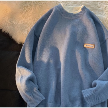 Áo len sweater tay dài cổ tròn dáng rộng hợp thời trang sành điệu cho nam