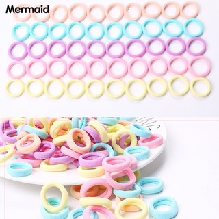 Set 100 Dây Cột Tóc Co Giãn Nhiều Màu Cho Bé Gái