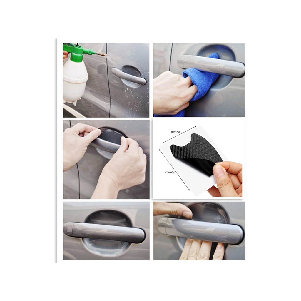 【4PC】Hình dán ô tô.Nhãn dán xe tay nắm cửa bảo vệ nhãn dán phản quang nhãn dán chống thấm nước sợi mô