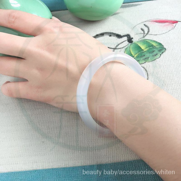 Vòng đeo tay đá mã não trắng trong suốt thời trang cho n