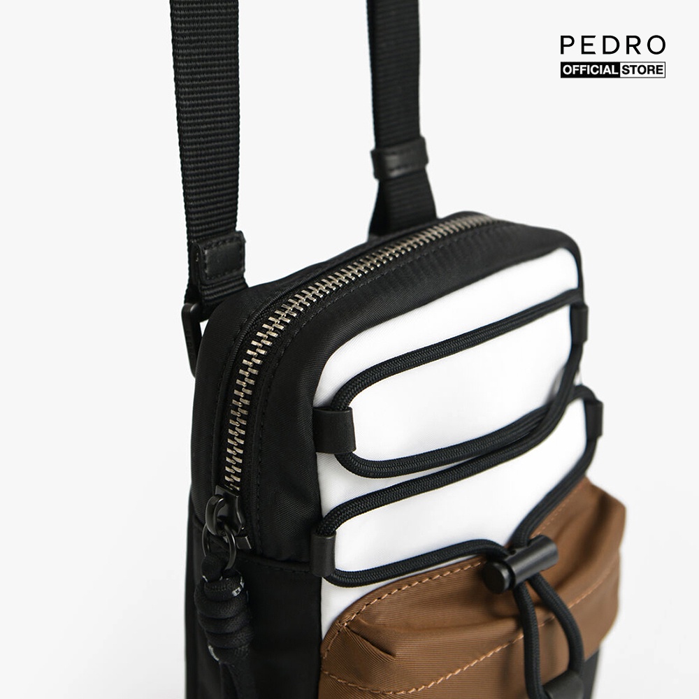 PEDRO - Túi đeo chéo nam chữ nhật phối dây rút Mini Nylon PM2-25210193-24