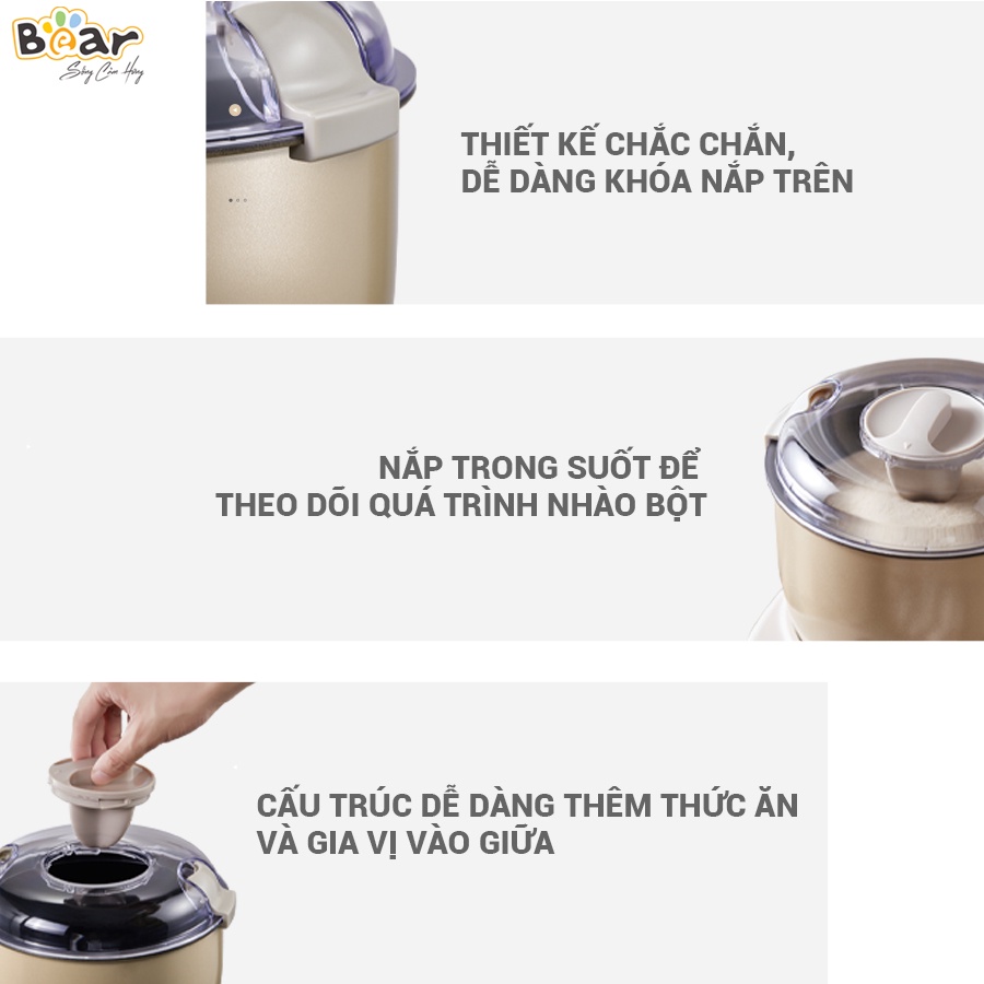 Máy Trộn Bột Đa Năng Bear 3,5L Ủ Bột, Nhào Bột, Nhồi Bột Nhanh, Phiên Bản Cao Cấp Công Suất Lớn - HMJ-A35Q2