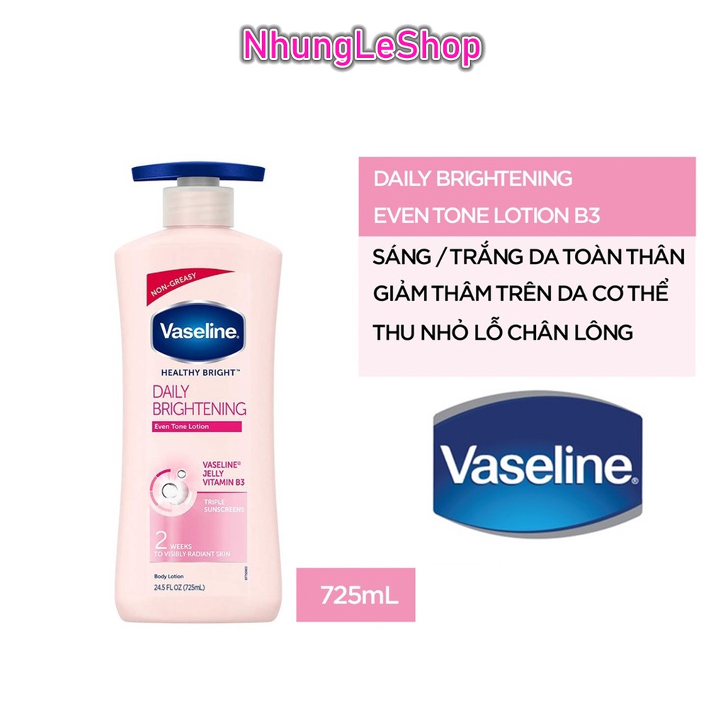 [Auth] Sữa Dưỡng Thể Cấp Ẩm Và Trắng Sáng Da Vaseline Healthy Bright Daily Brightening 725ml Mỹ