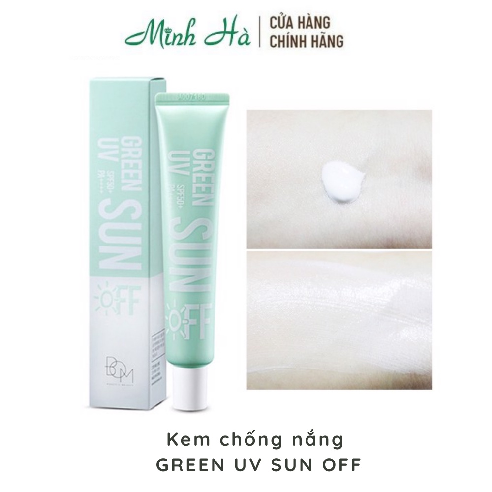 Kem chống nắng Bom Green Sun UV SPF50+ PA++++ 50ml chống nắng, cấp ẩm và dưỡng da trắng mịn