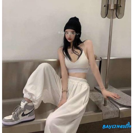 Set Áo Dây Hở Lưng + Quần Dài Lưng Cao Ống Rộng Thời Trang Cho Nữ